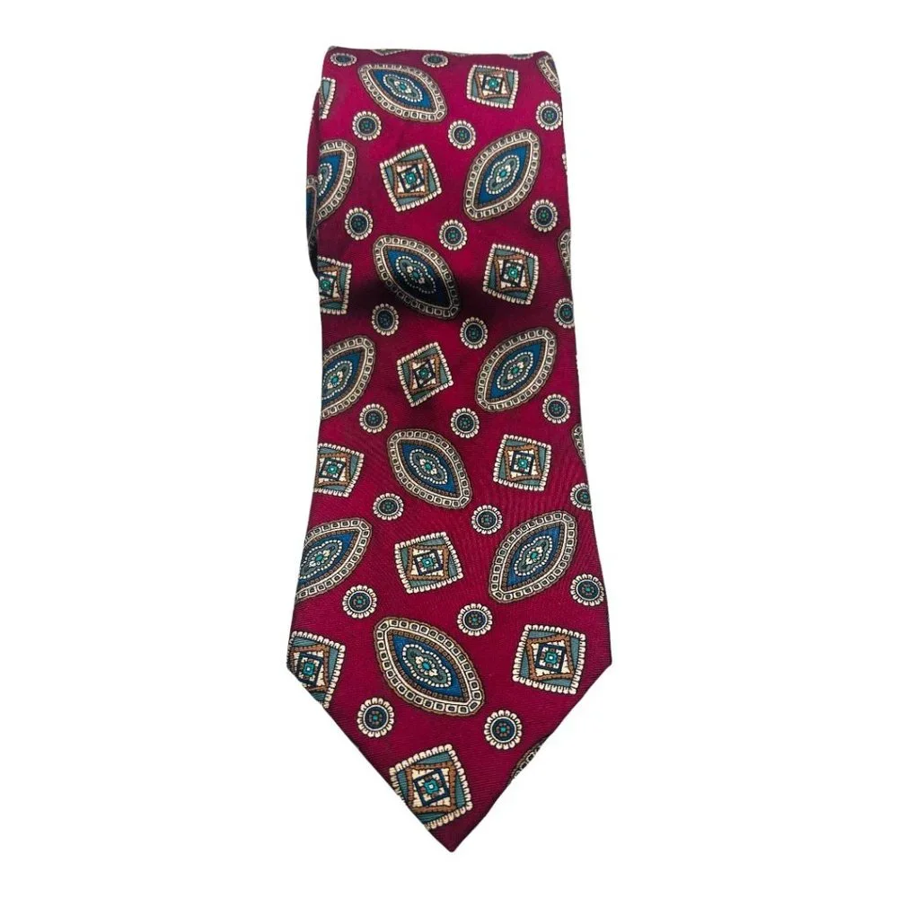 Pierre Balmain 100% Italian Silk Men's Tie Extra Long Burgundy